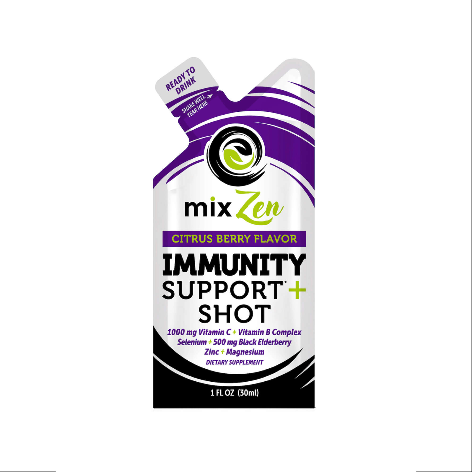 mixZen Citrus Berry Immunity Support Shot    30 Day Supply